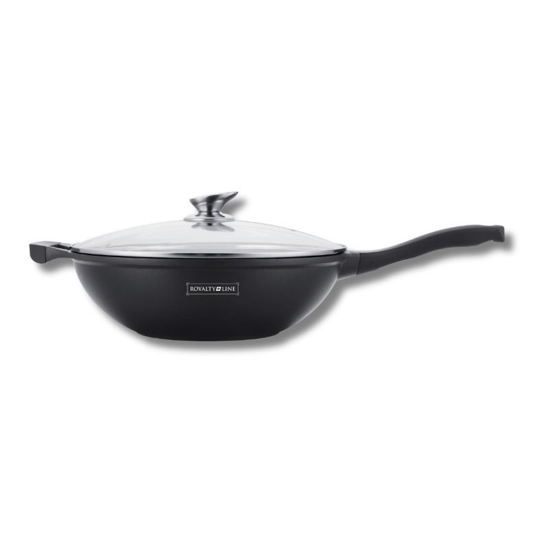 frying pen granite cast aluminium with lid 28cm