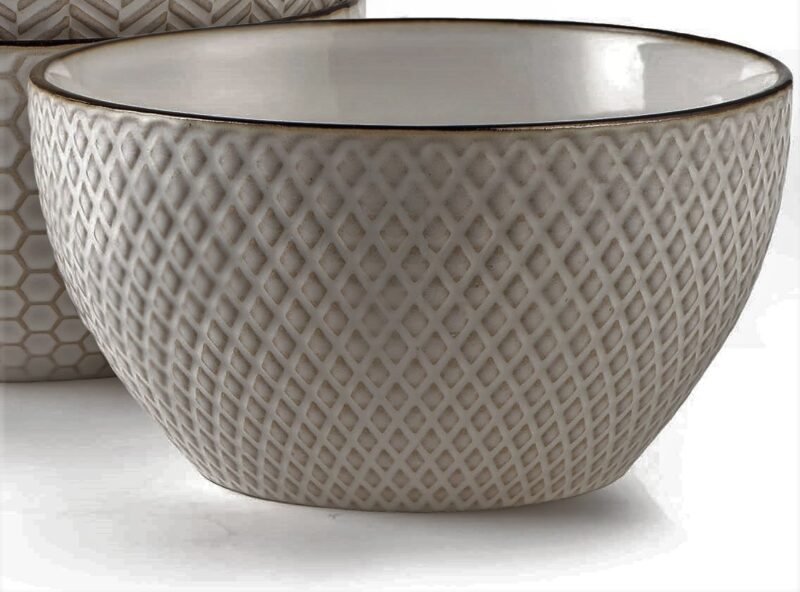 Bowl dark beige diamond pattern
