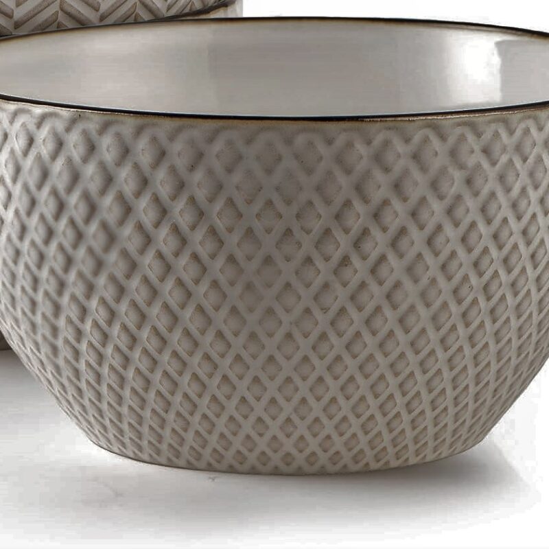 Bowl dark beige diamond pattern