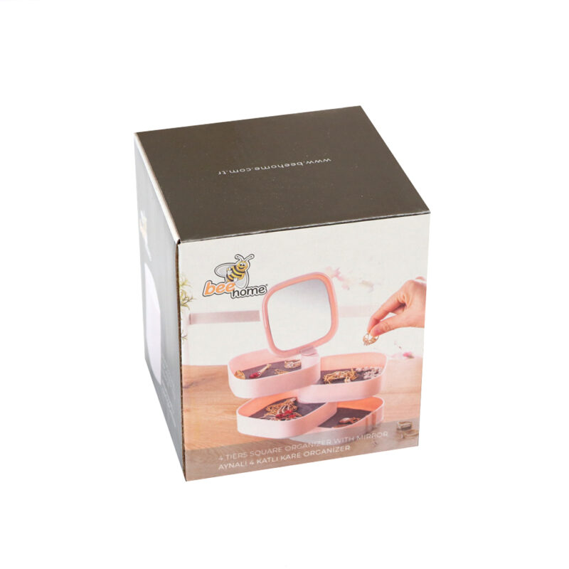 organizer 4 tiers square with mirror