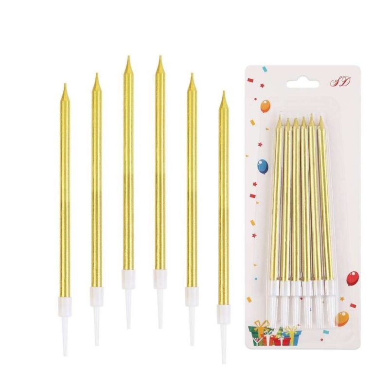 candles birthday gold long