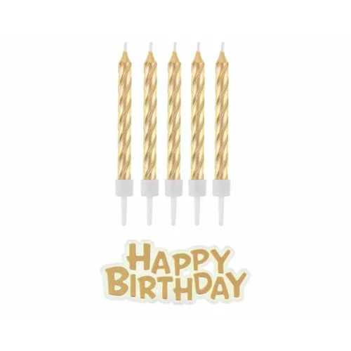 candle birthday gold small
