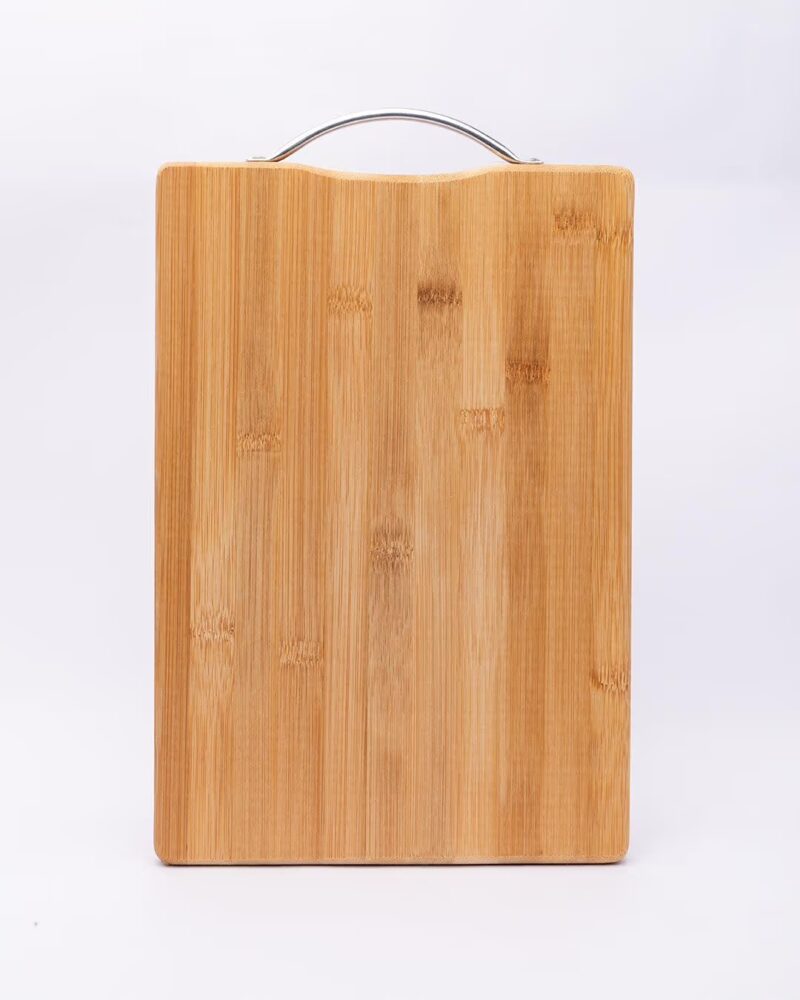 bamboo cutting board with metal handle 40cm