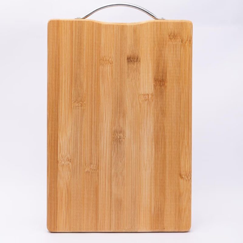 bamboo cutting board with metal handle 40cm